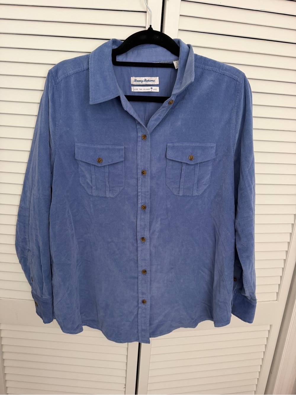 NWT Tommy Bahama Blue Corduroy Light-Weight Button-Up Shirt Size L